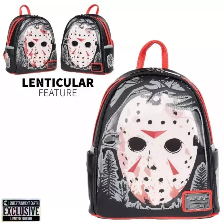 Friday the 13th Jason Lenticular Mini Backpack Loungefly Entertainment Earth Ex