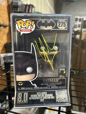 Christian bale signed Batman funko pop with coa graded