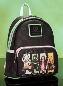 Loungefly Backpacks Aniplex Demon Slayer Group Mini Backpack Black/Charcoal