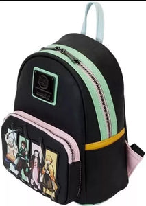 Loungefly Backpacks Aniplex Demon Slayer Group Mini Backpack Black/Charcoal