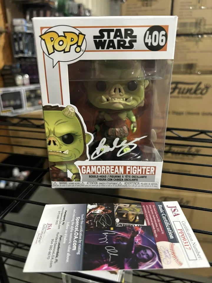 Barry Henley signed gamorrean fighter funko pop with coa Star Wars