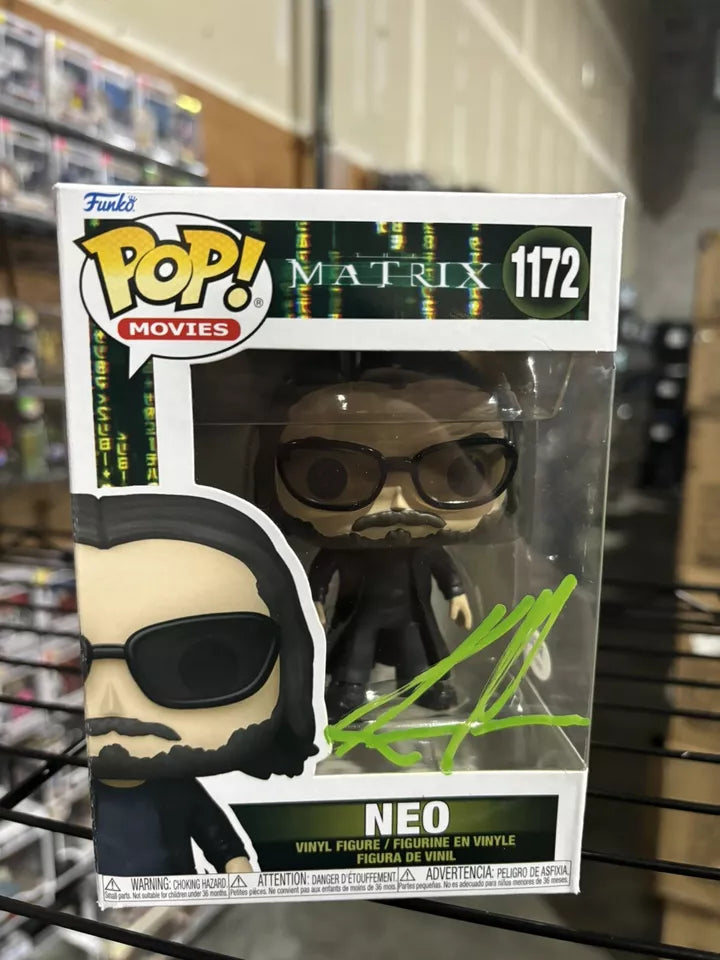 Keanu reeves signed new matrix funko pop with coa